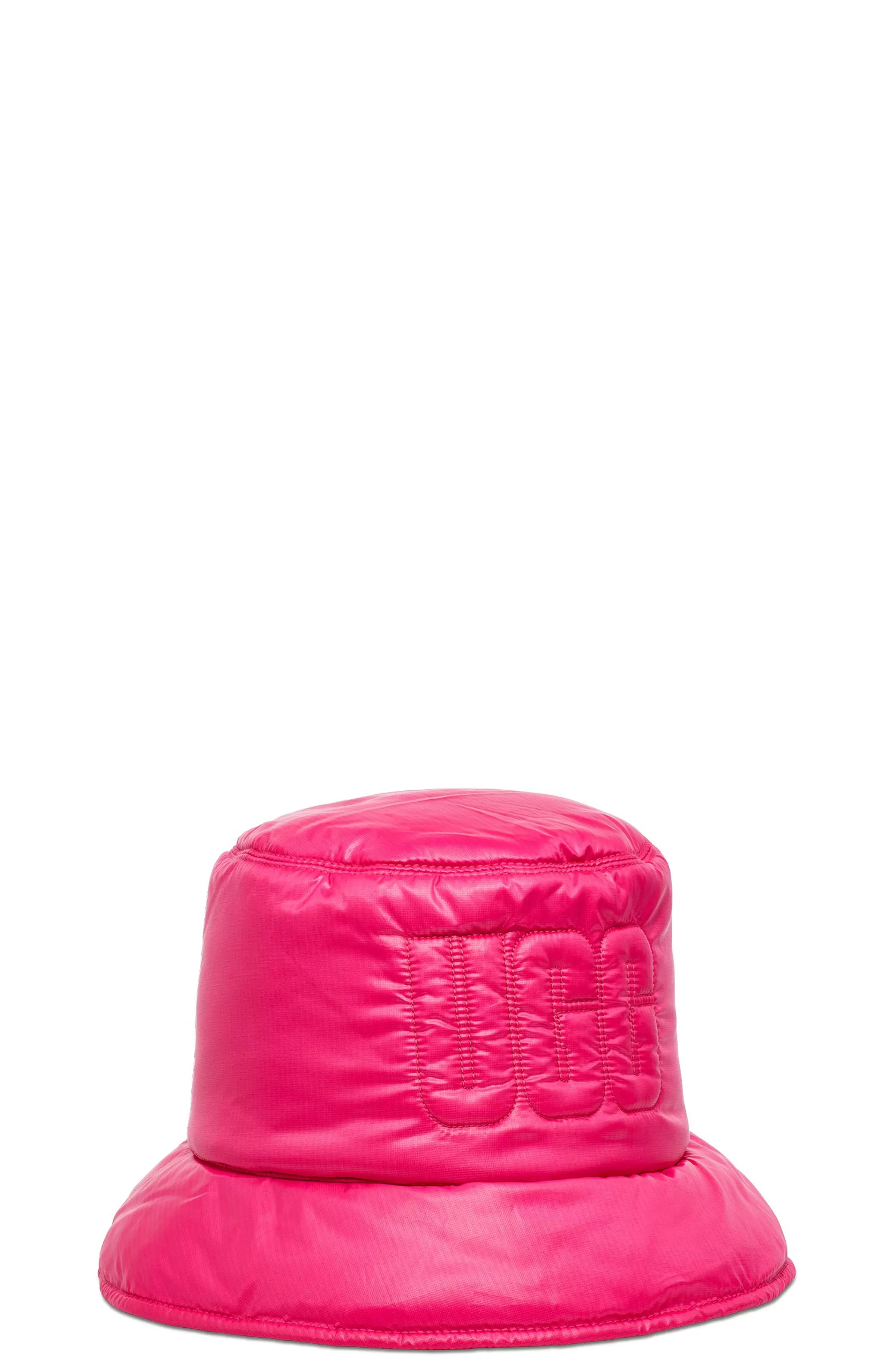 Accessoires-UGG Chapeau bob matelassé avec logo, Rose néon