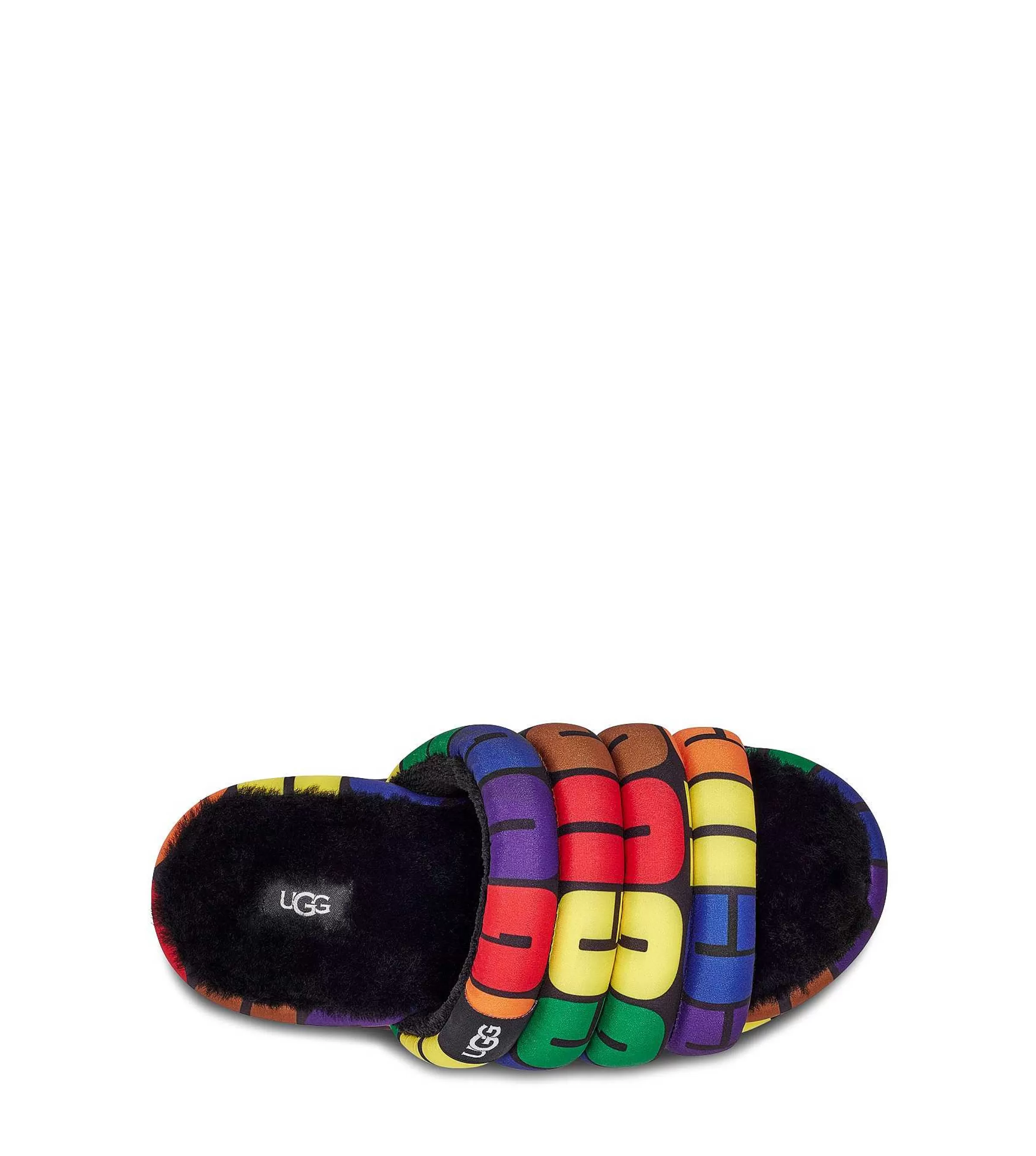 Sandales et Claquettes-UGG Maxi Slide Fierté Logo arc-en-ciel
